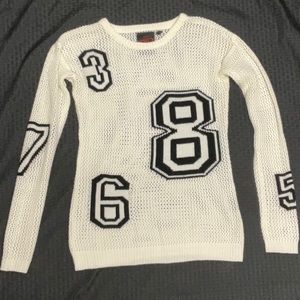 Yoki New York Cream Fishnet Sweaters Collection L